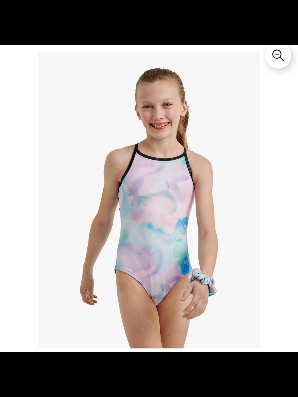 NWT Justice Girls Butterfly Cloud Dye Leotard & Scrunchie Set Size LG (12-14)
